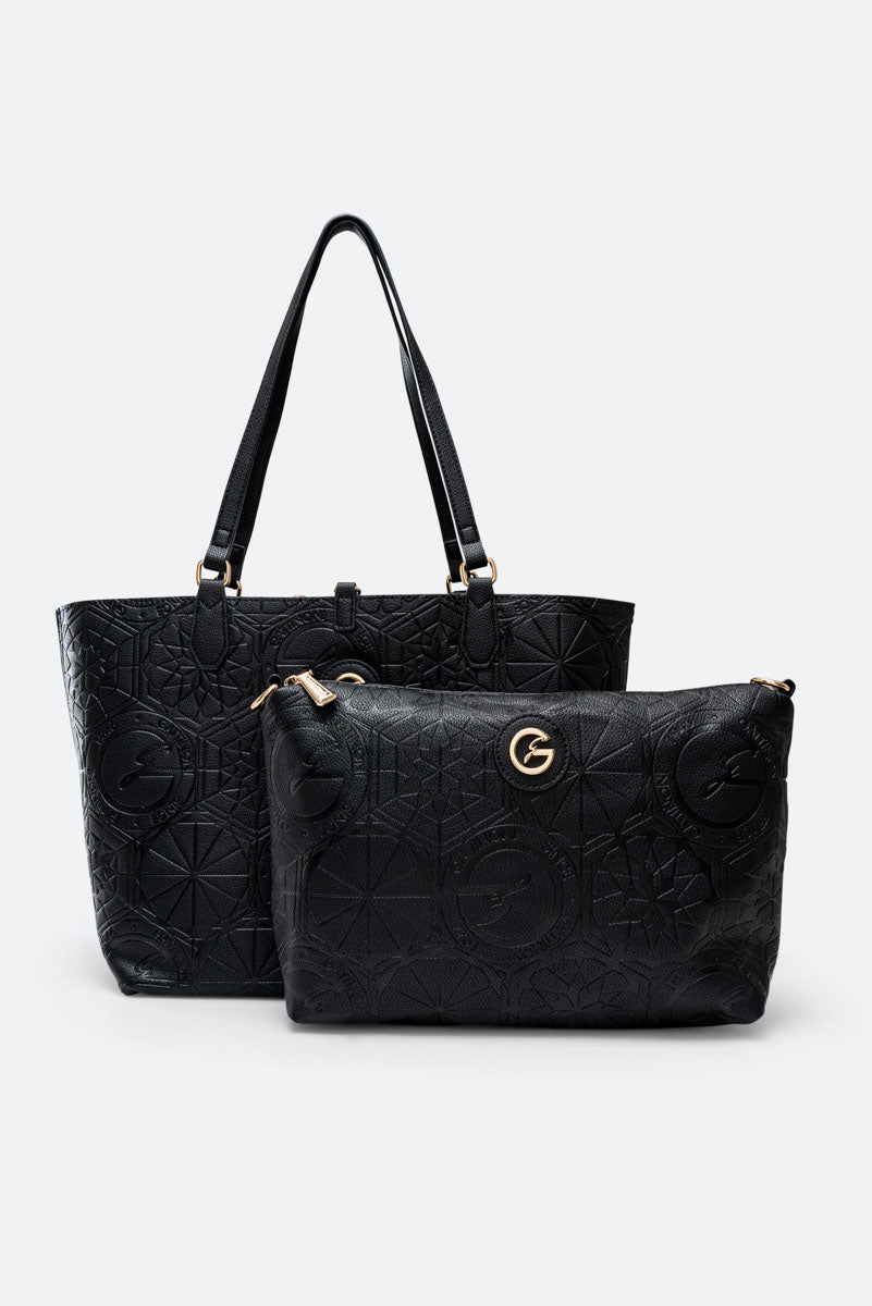 Shopping Bag Reversible Embossed Nera – Gattinoni