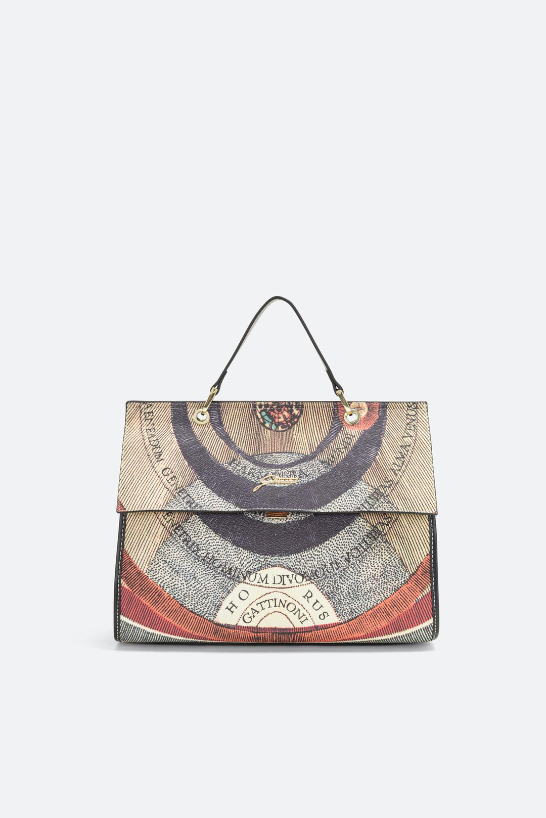 Borsa a Mano con Zip Planetarium Classic Finiture in Pelle colore nero