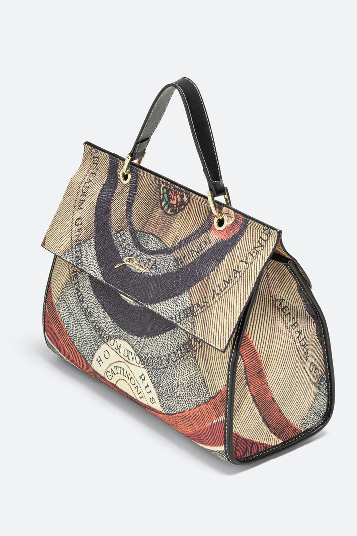 Borsa a Mano con Zip Planetarium Classic Finiture in Pelle colore nero