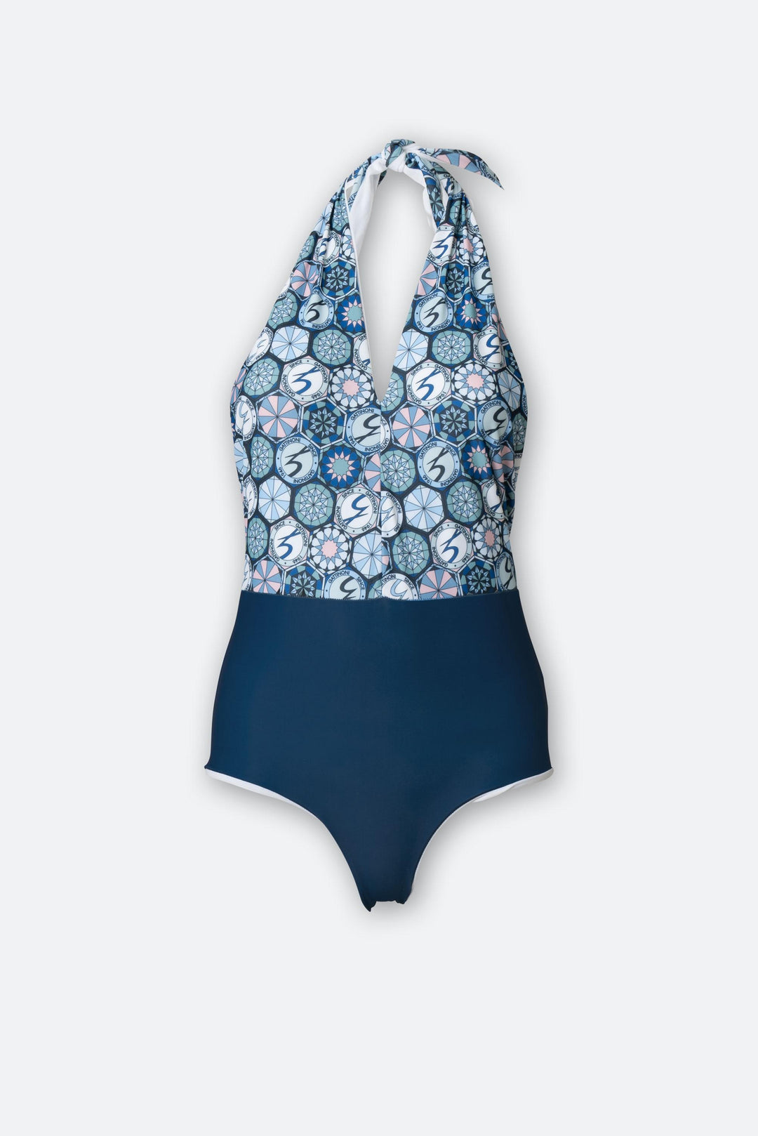 Costume intero stampa Teodosia e parte inferiore blu Gattinoni