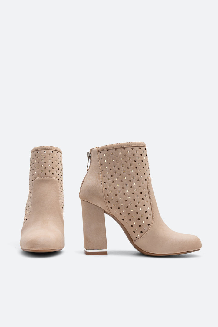 Stivaletto in suede beige Gattinoni