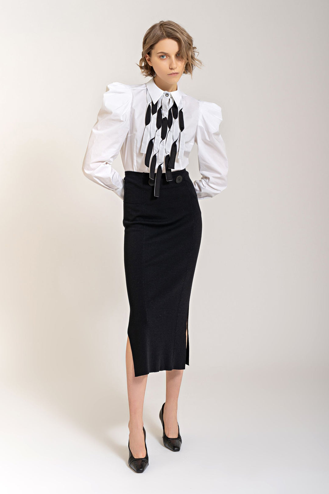 Gonna longuette in maglia