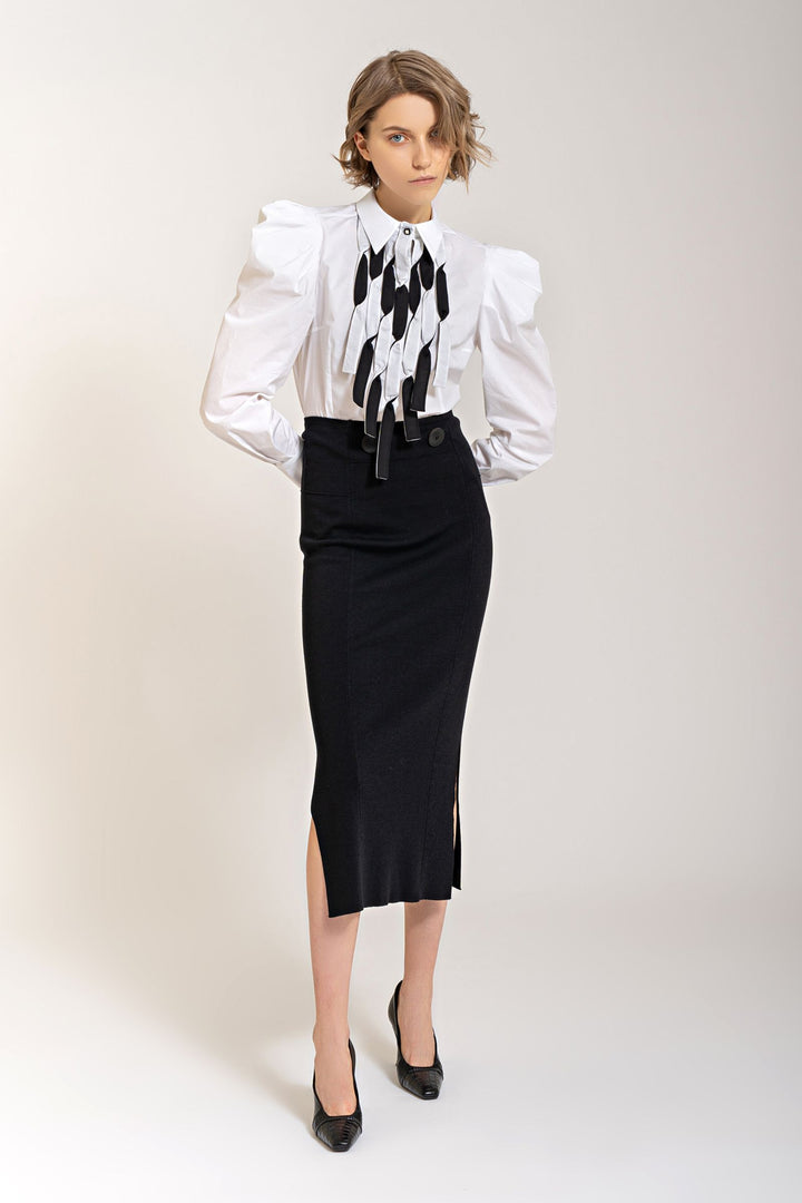 Gonna longuette in maglia