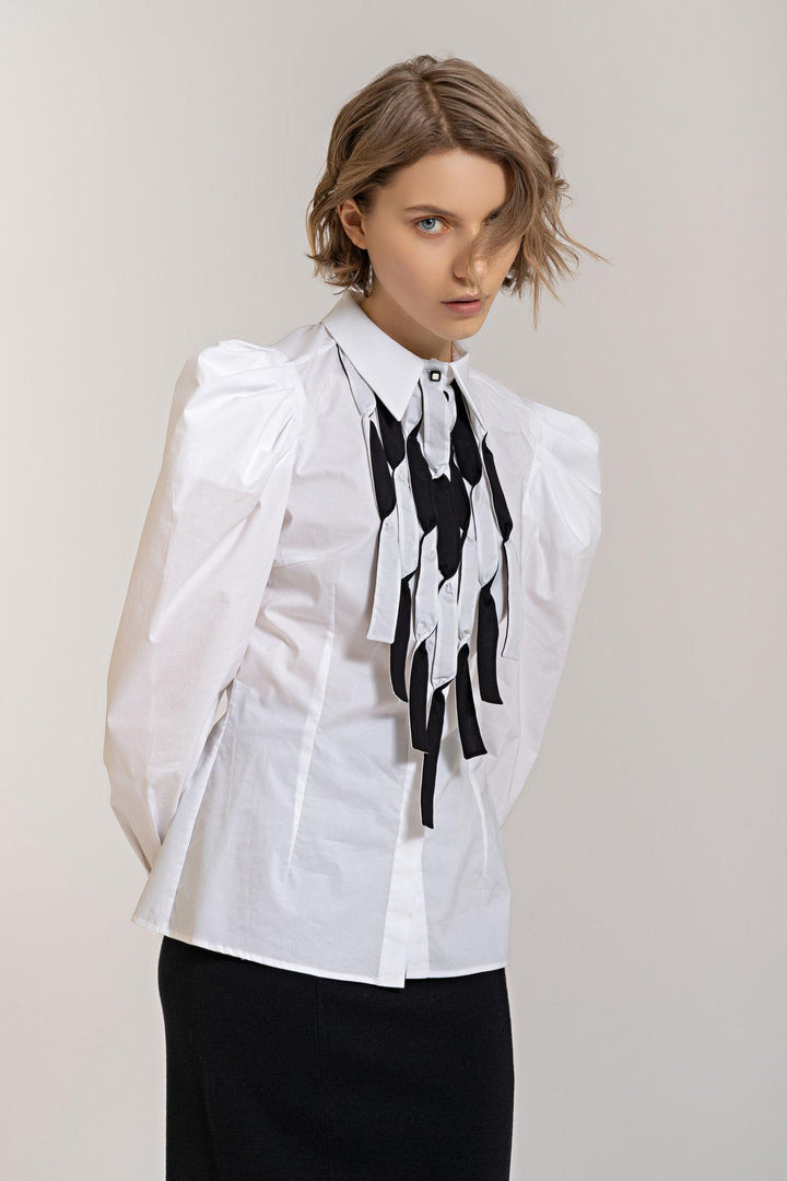 Camicia con plastron