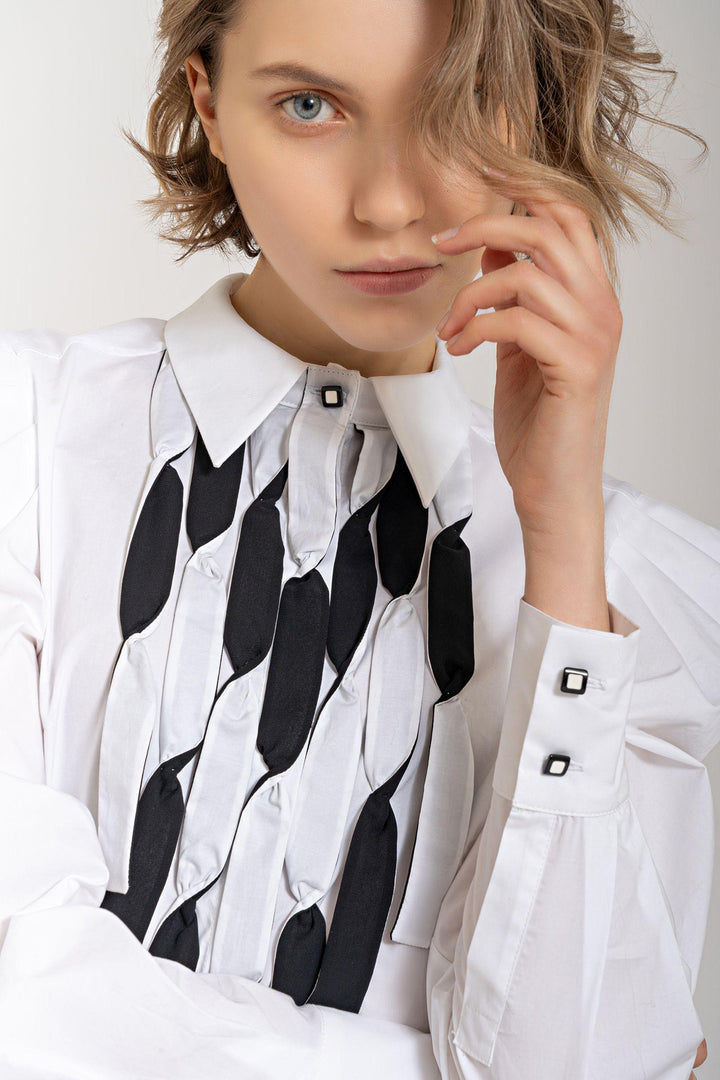 Camicia con plastron