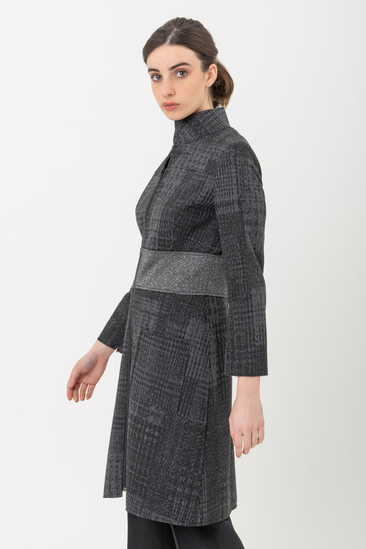 CAPPOTTO IN JACQUARD LUREX NERO