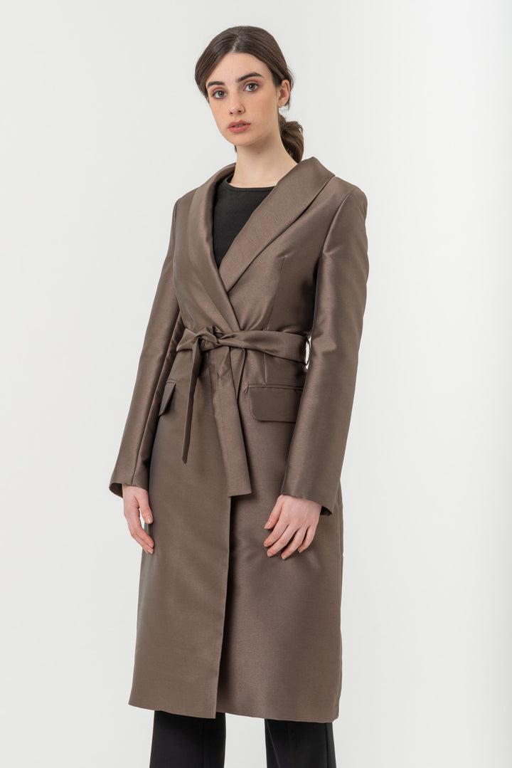 CAPPOTTO DOPPIO PETTO IN MIKADO