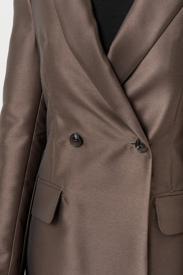 CAPPOTTO DOPPIO PETTO IN MIKADO