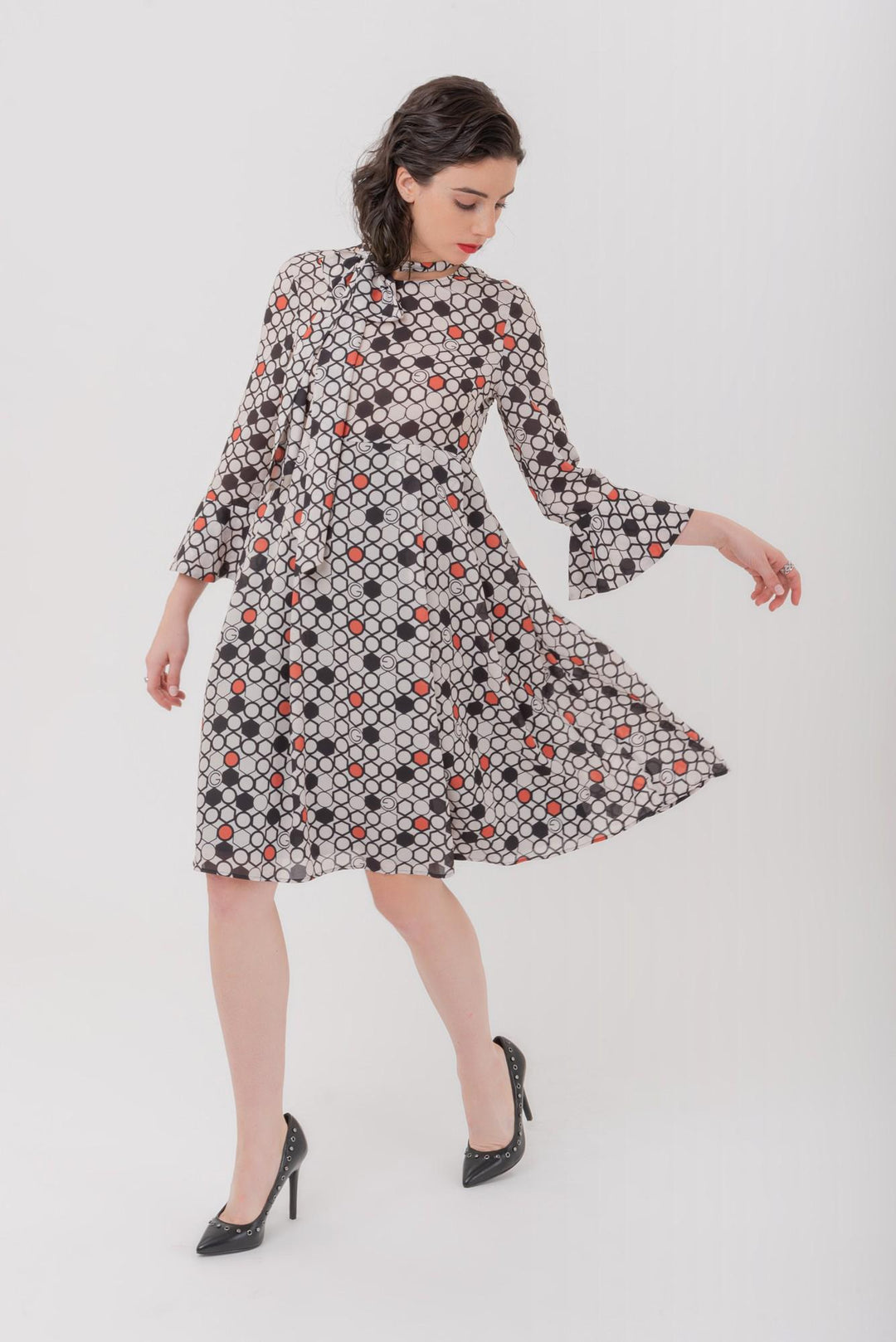 Abito Midi Stampa Teometrical