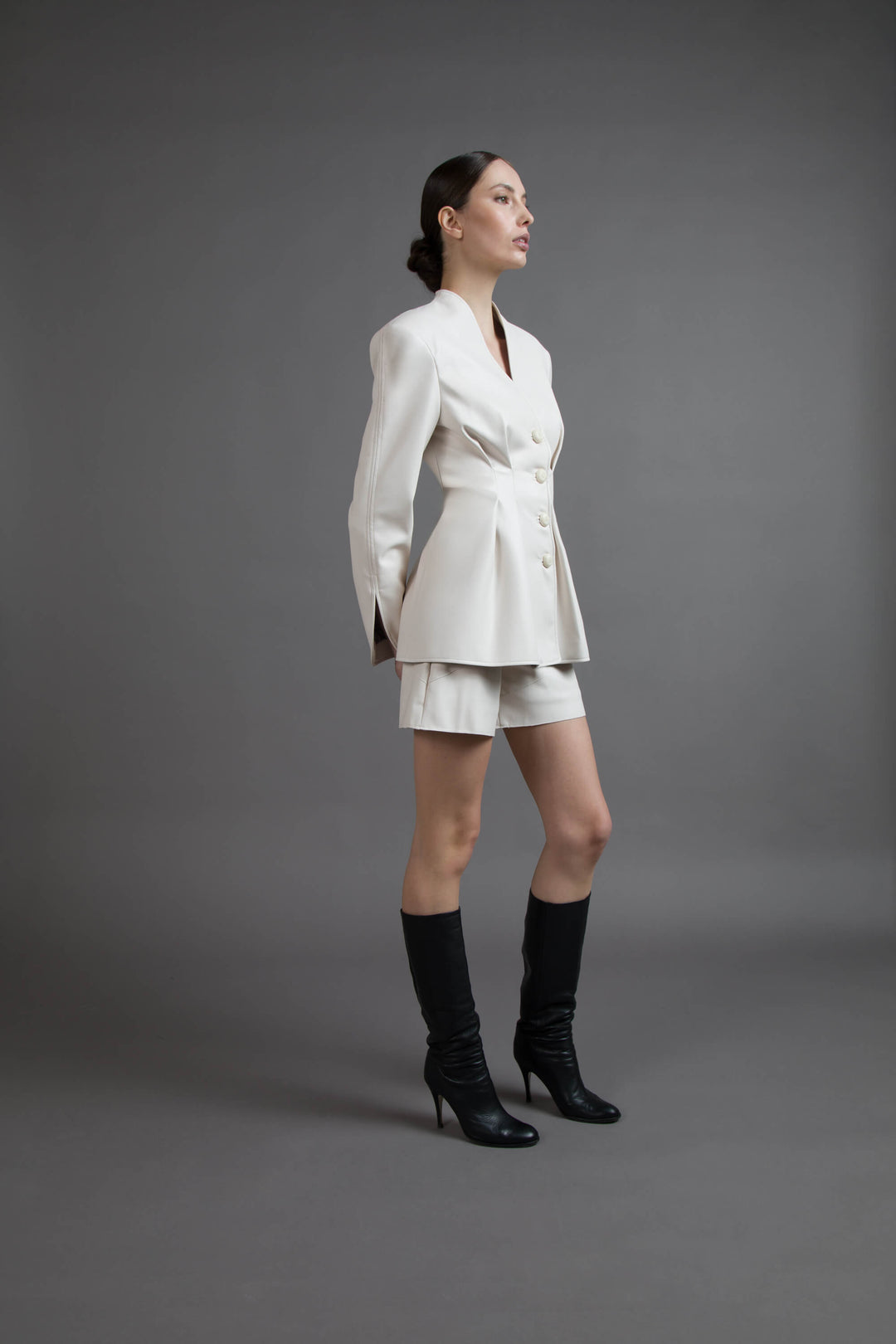 GIACCA COUTURE IN ECOPELLE CON BOTTONI