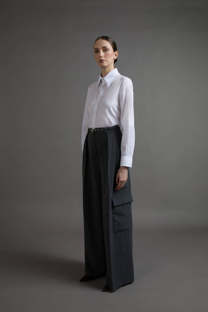 PANTALONE OVER CARGO IN FLANELLA