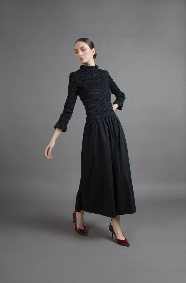 ABITO MIDI PUNTO SMOCK