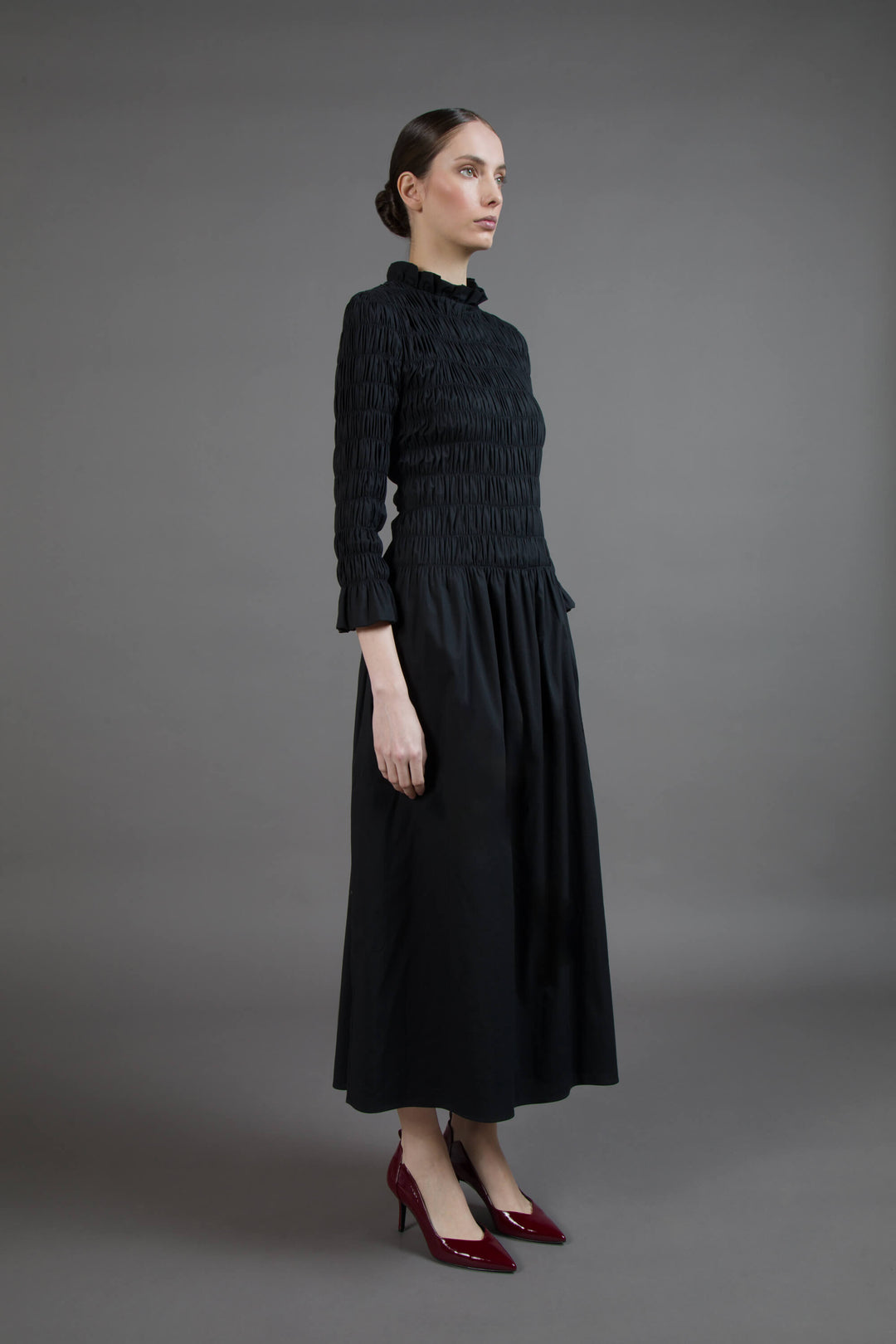 ABITO MIDI PUNTO SMOCK