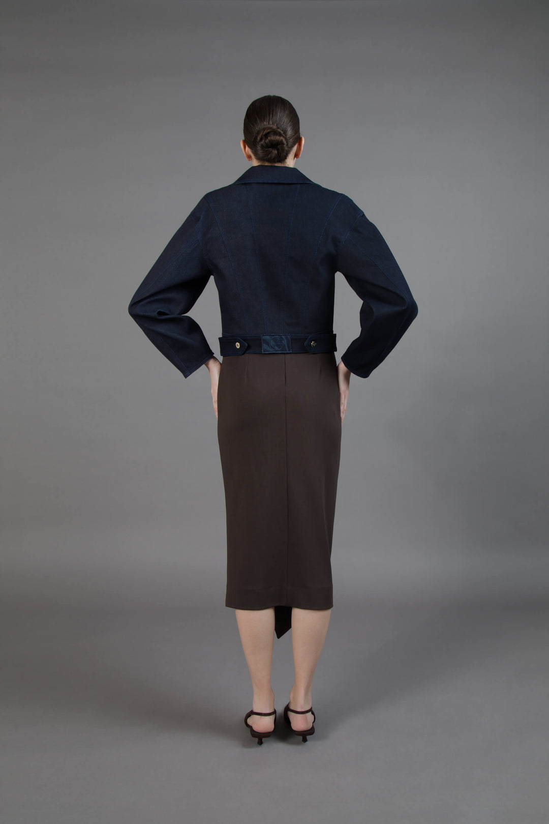 GIUBBOTTO IN DENIM INTARSIATO