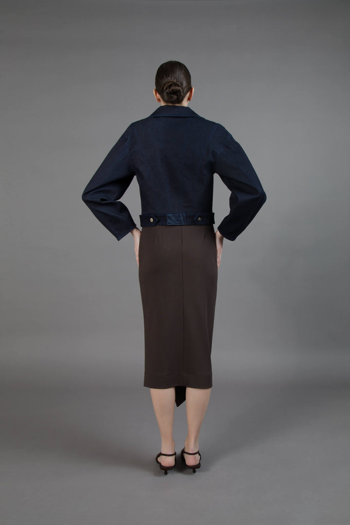 GIUBBOTTO IN DENIM INTARSIATO