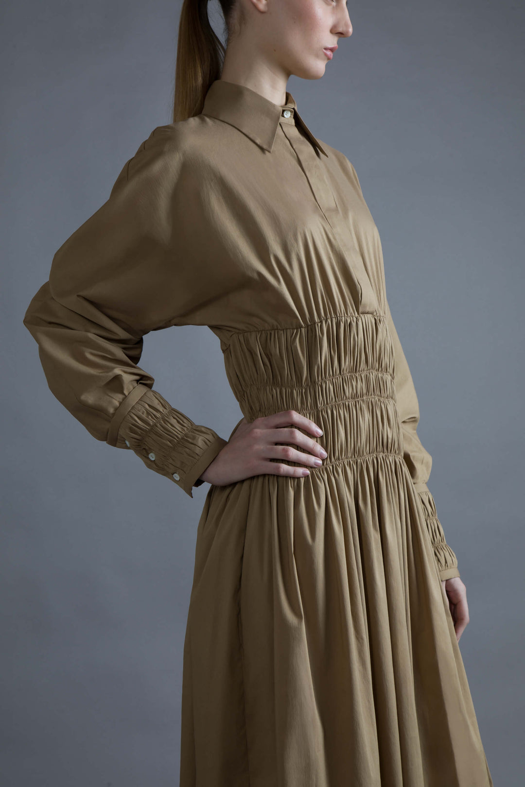 ABITO MIDI PUNTO SMOCK