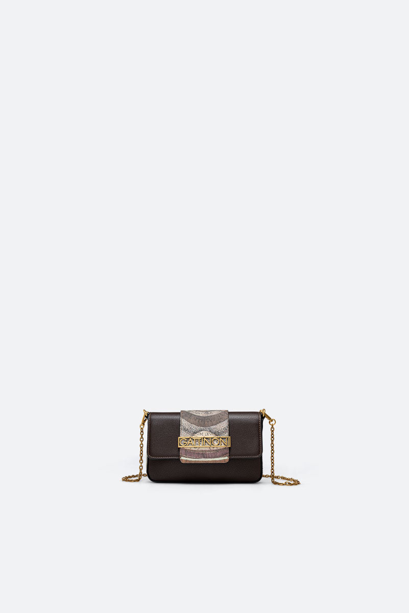 Buckle Bag Clutch PU/PVC Brown/Planetarium Wild