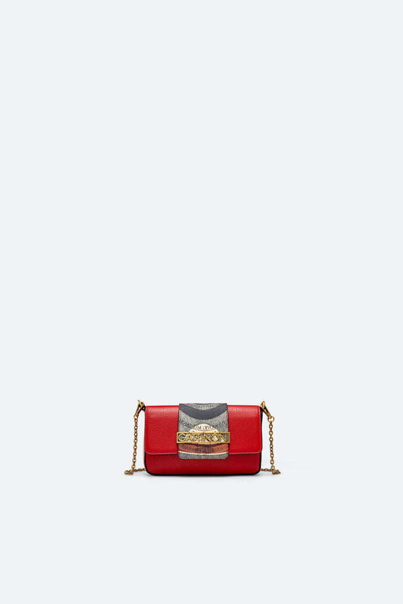 Buckle Bag Clutch PU/PVC Red/Classic Planetarium