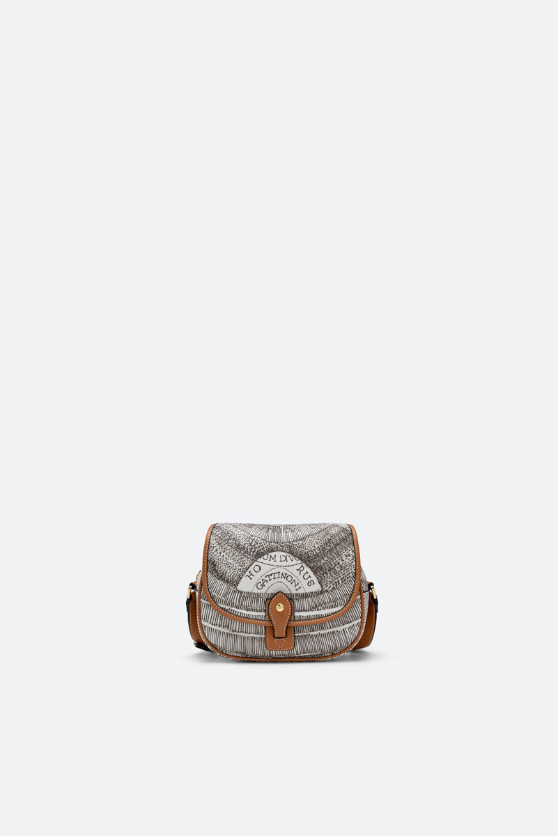 Crossbody con flap Planetarium Ink Sepia