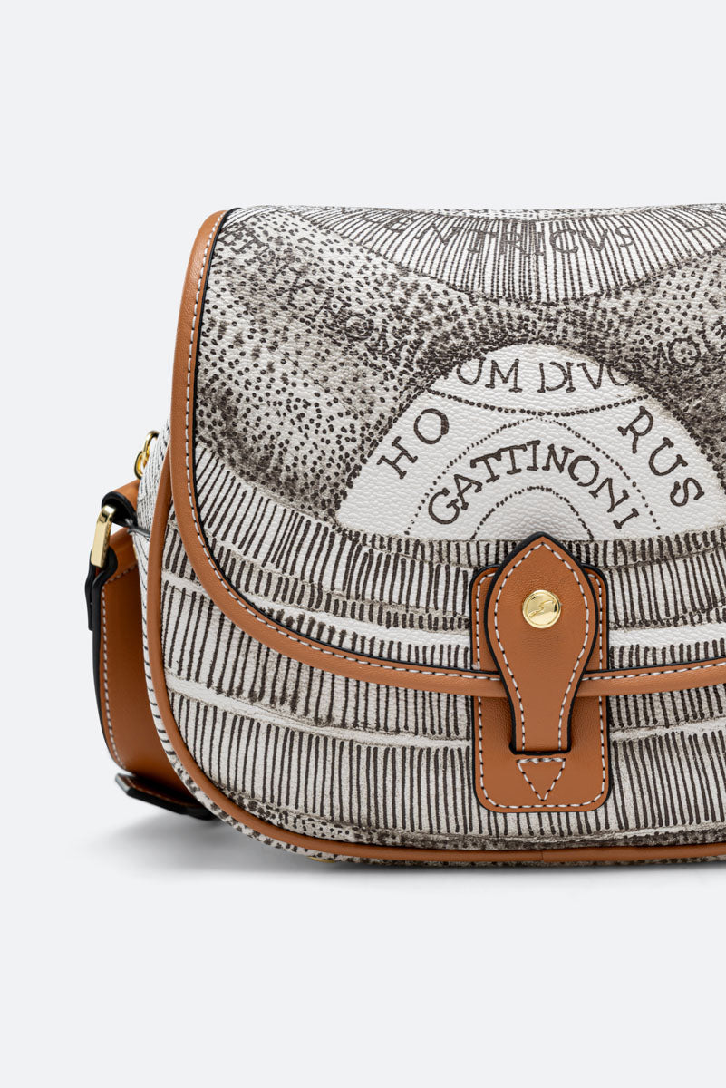 Crossbody con flap Planetarium Ink Sepia