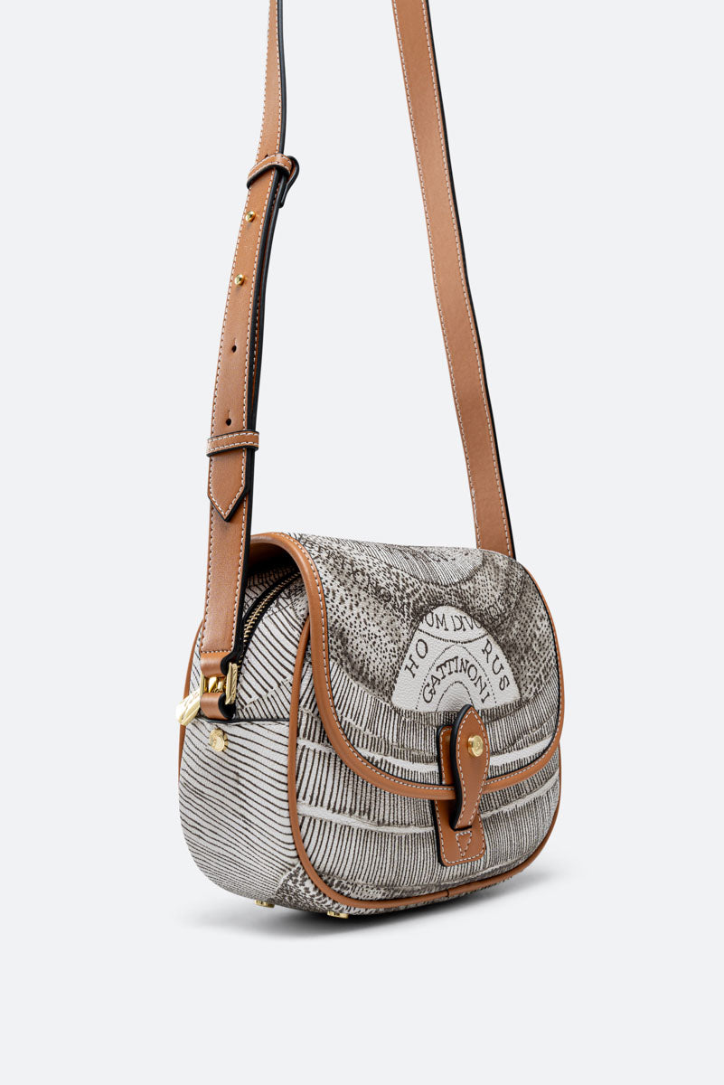 Crossbody con flap Planetarium Ink Sepia