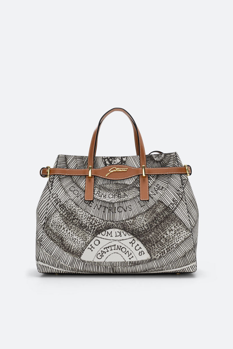 Planetarium S.D. Handle PVC Planetarium/Leather Ink Sepia/Lt Tan