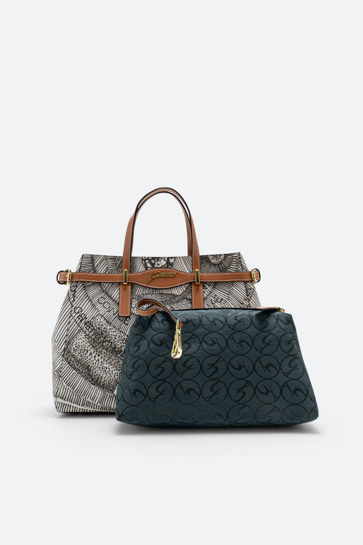 Borsa a mano Planetarium Ink Sepia Small