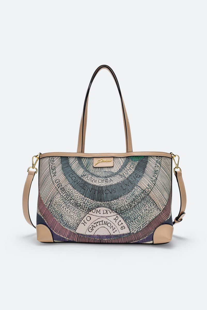 Planetarium S. Shopping PVC Planetarium/Leather Watercolor/Beige