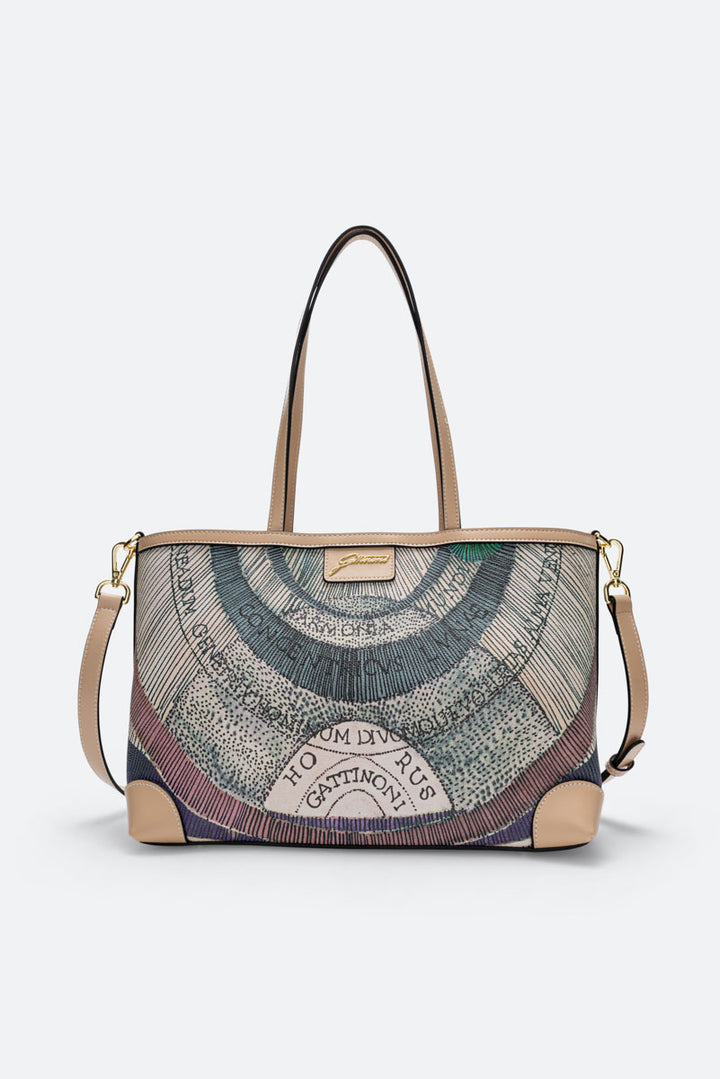 Planetarium S. Shopping PVC Planetarium/Leather Watercolor/Beige