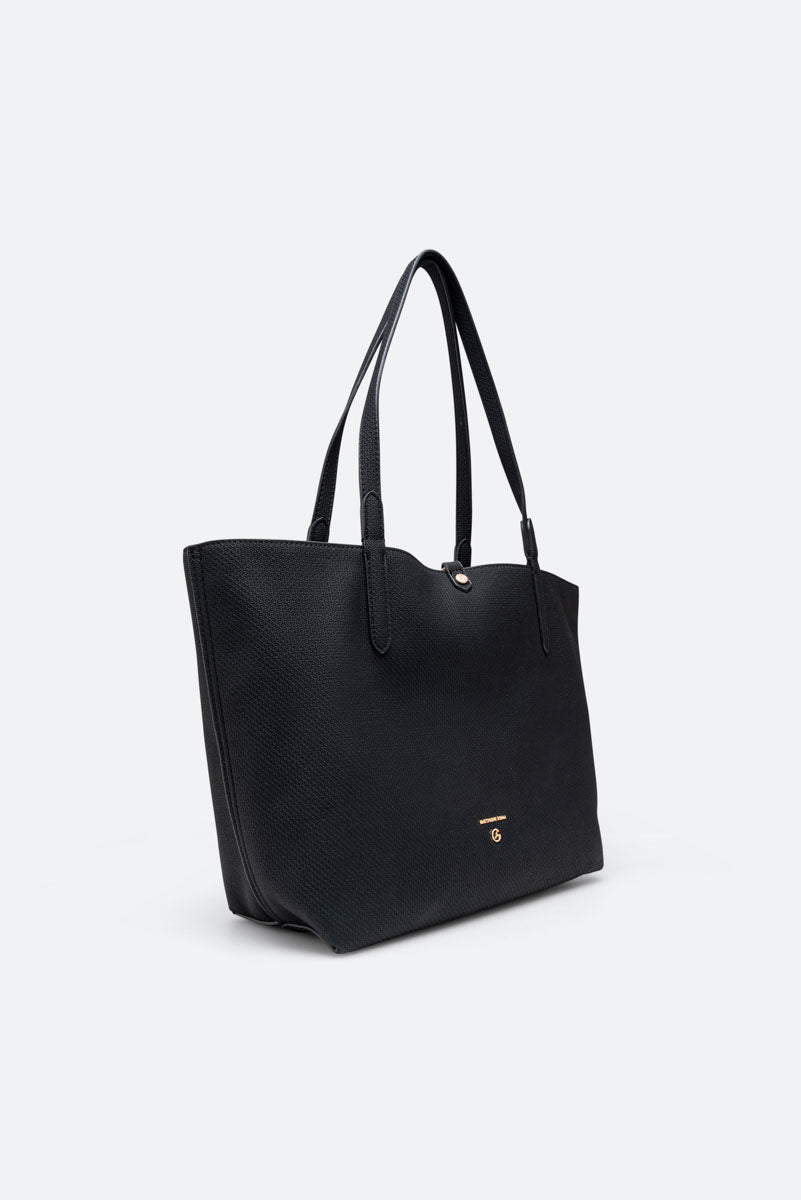 Teodosia Reversible Texture Borsa A Spalla Nero