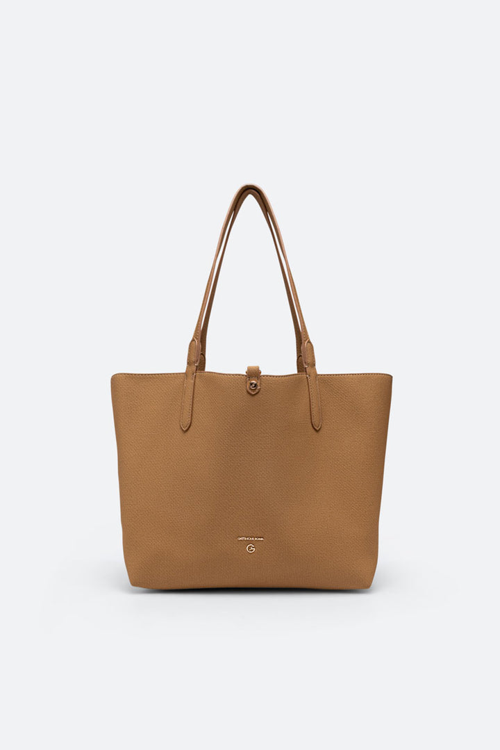 Teodosia Reversible Texture Borsa A Spalla Cuoio