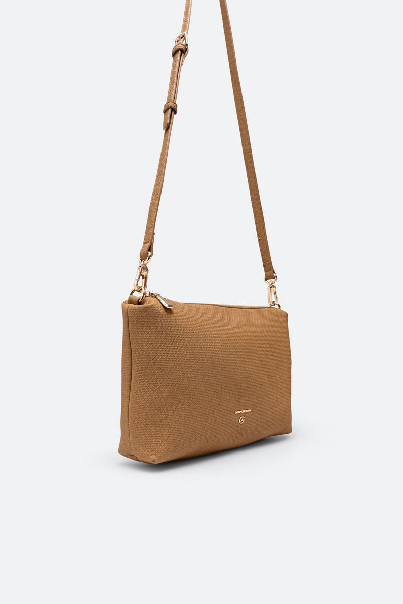 Teodosia Reversible Texture Borsa A Spalla Cuoio