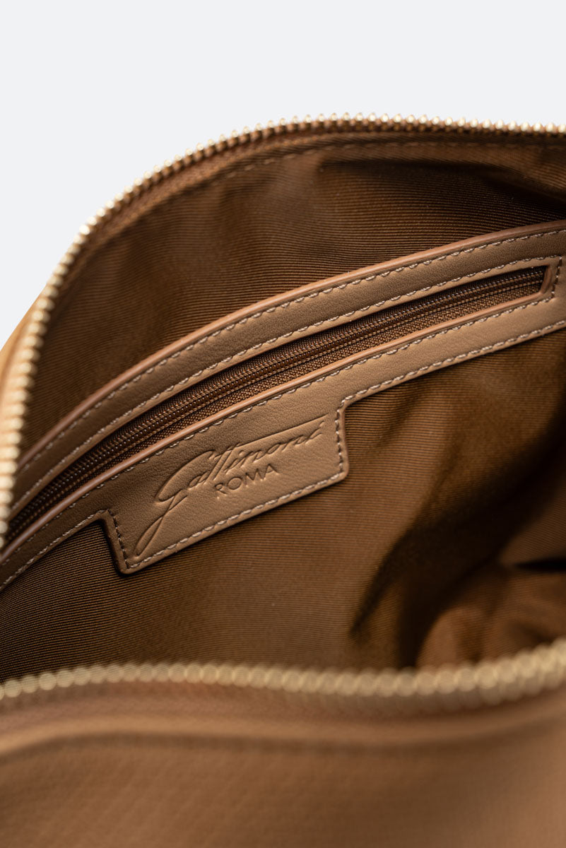 Teodosia Reversible Texture Borsa A Spalla Cuoio