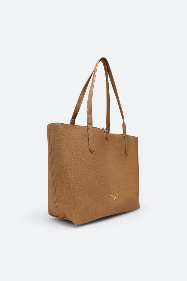 Teodosia Reversible Texture Borsa A Spalla Cuoio