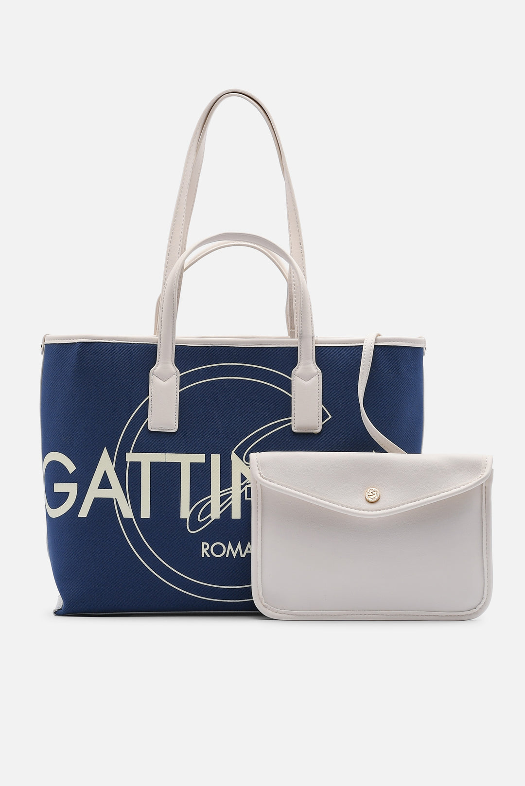 Shopping Bag I Am Logo large in cotone blu