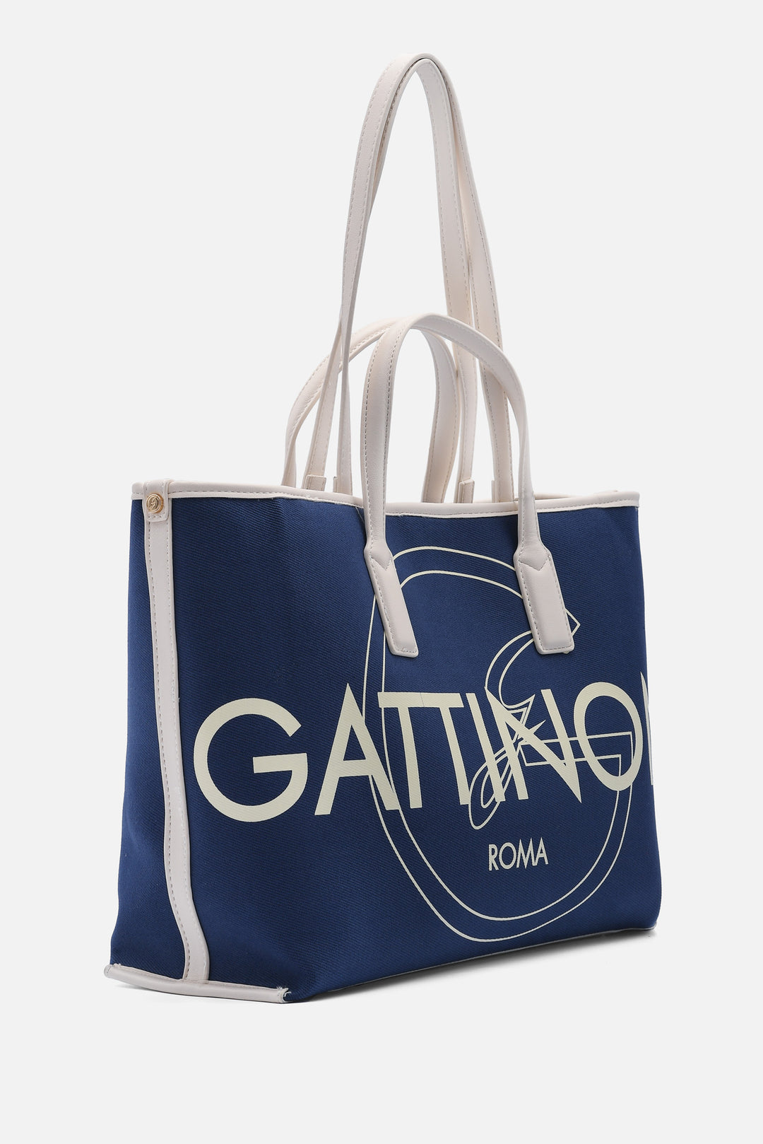 Shopping Bag I Am Logo large in cotone blu