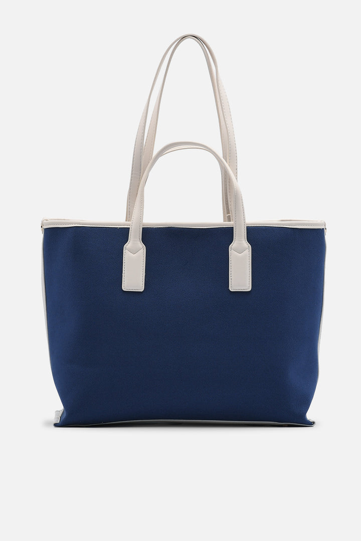 Shopping Bag I Am Logo large in cotone blu