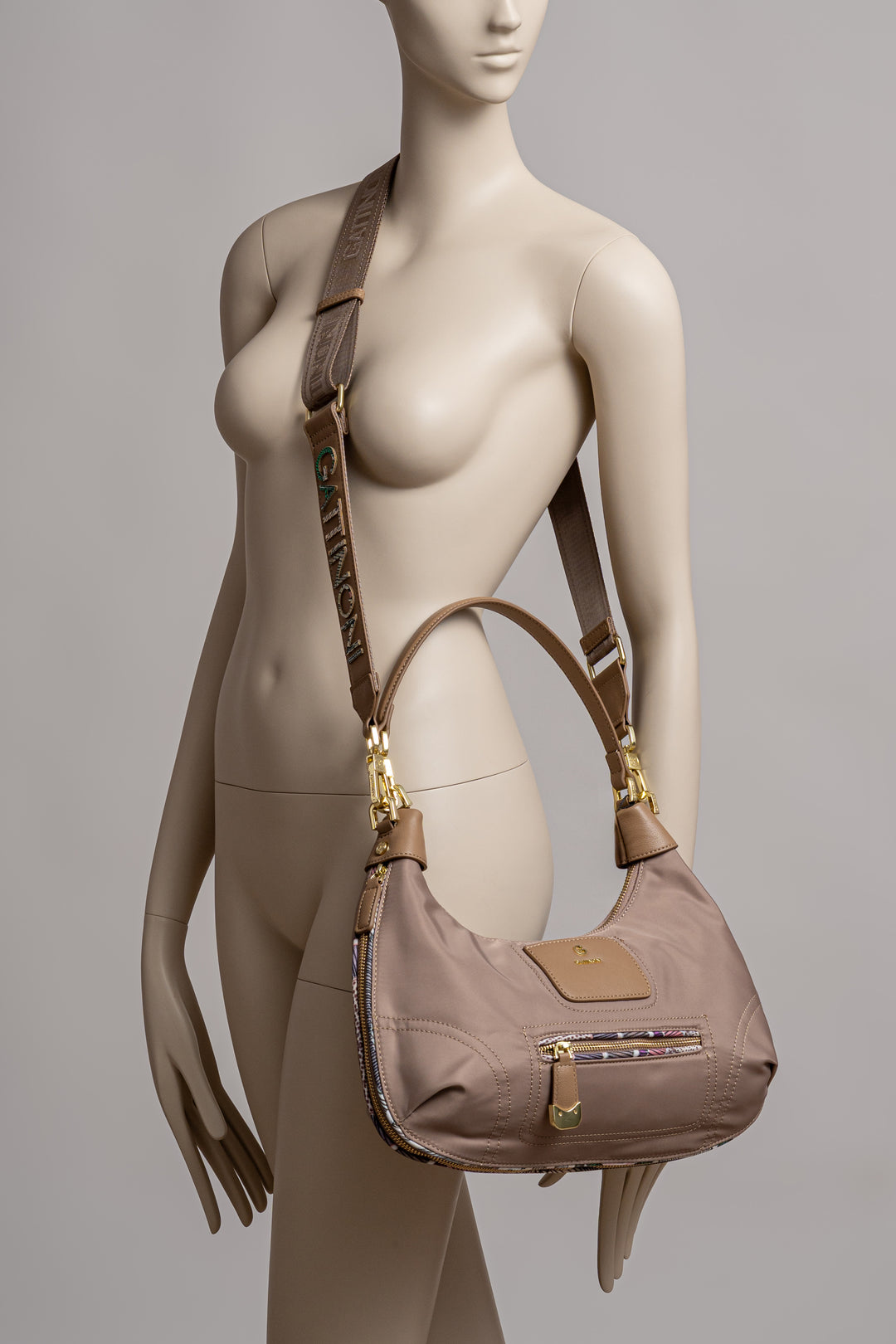 Borsa Hobo Colorsoul in nylon beige