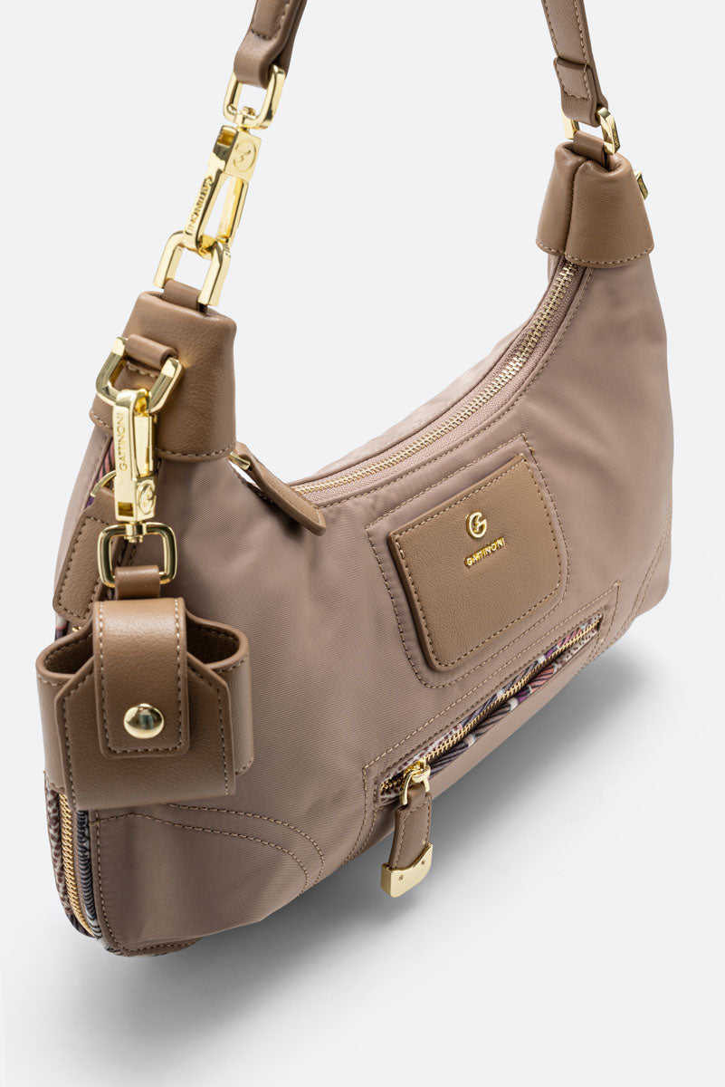 Borsa Hobo Colorsoul in nylon beige