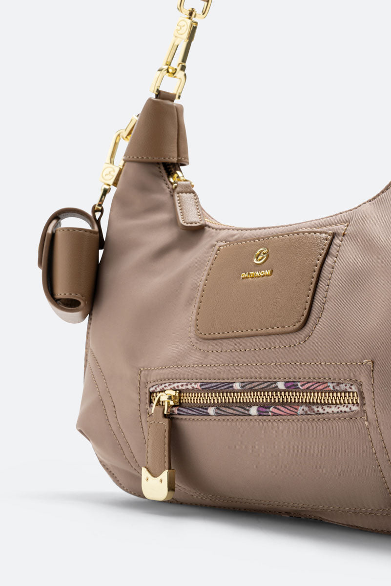 Borsa Hobo Colorsoul in nylon beige