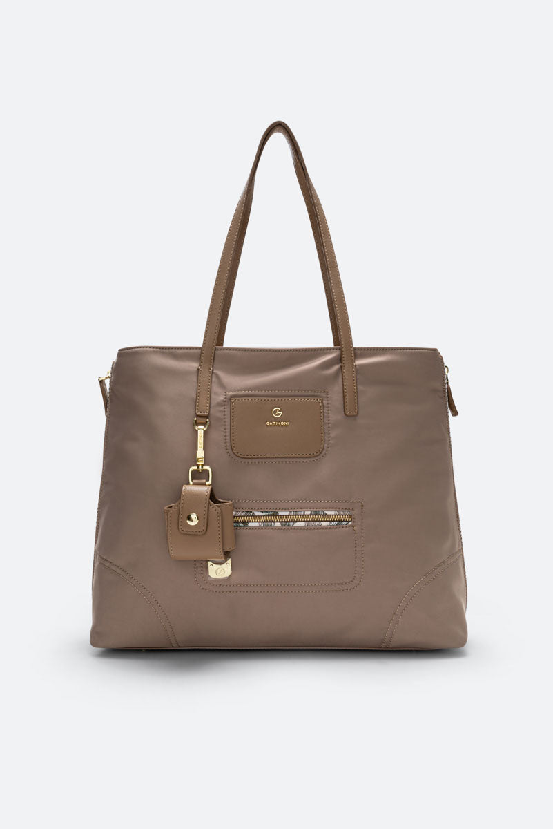 Colorsoul Large Shopping Polyester/PU Beige/Planet.Watercolor