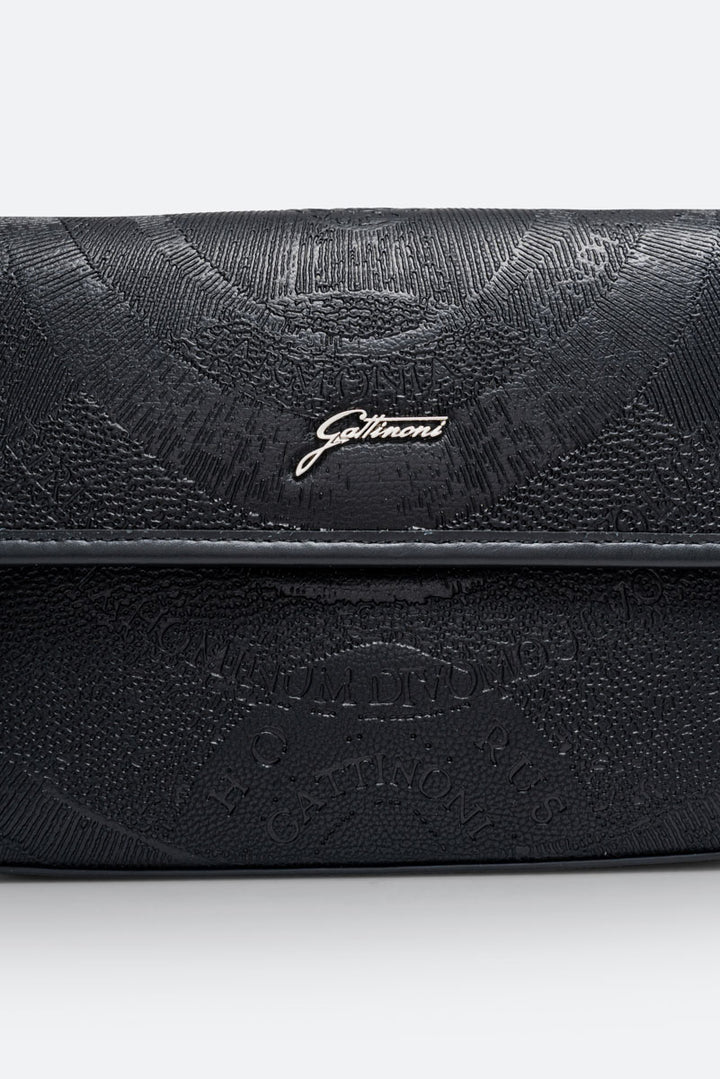 Borsa con patta Planetarium Engrave Nero