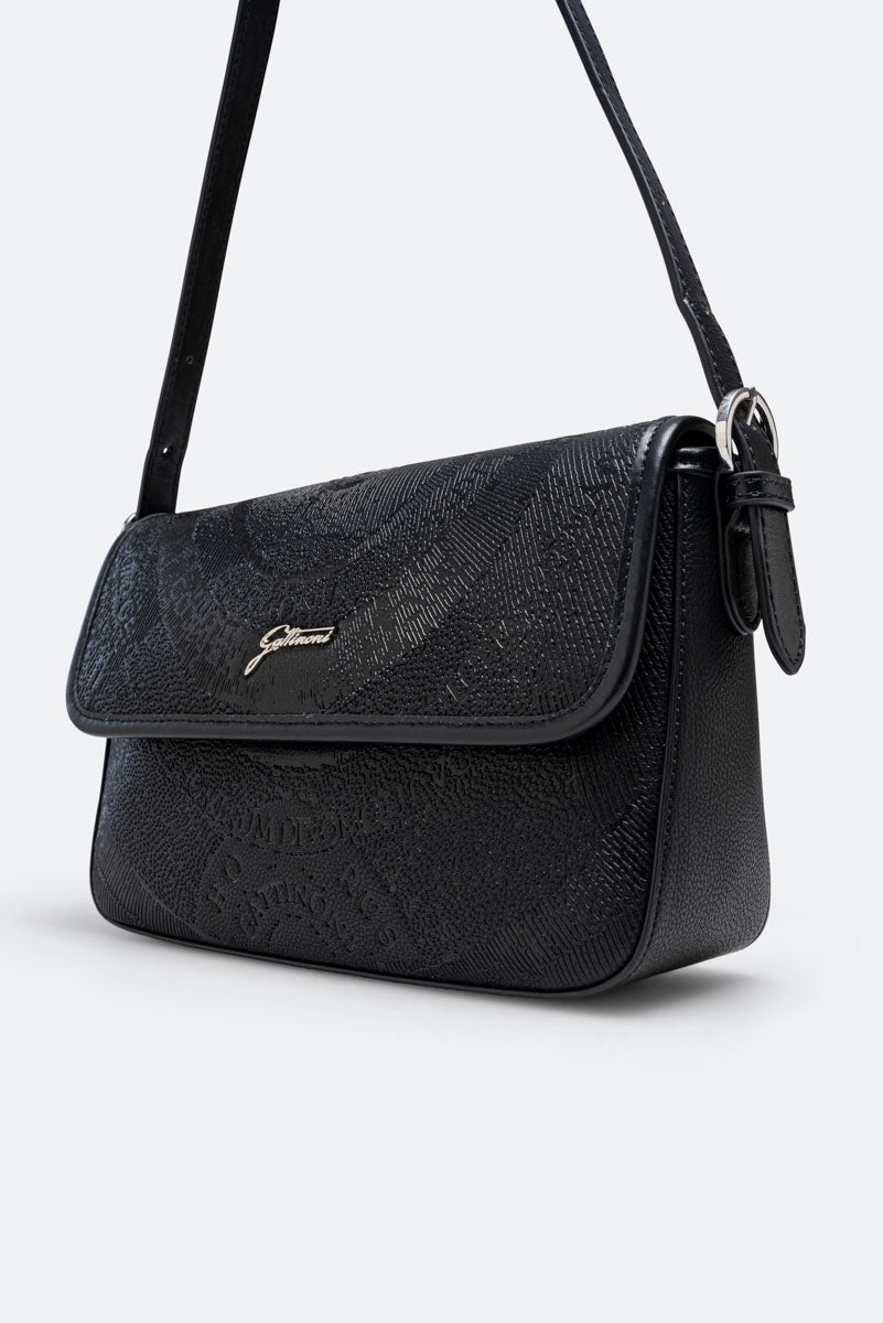 Borsa con patta Planetarium Engrave Nero