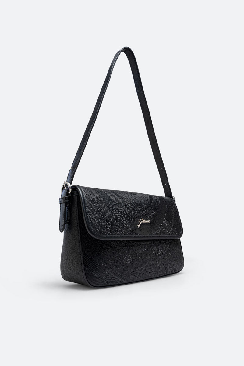 Borsa con patta Planetarium Engrave Nero