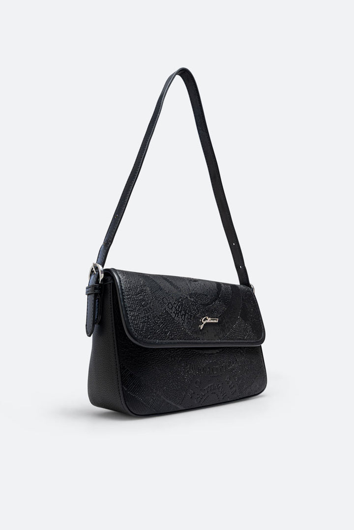 Borsa con patta Planetarium Engrave Nero