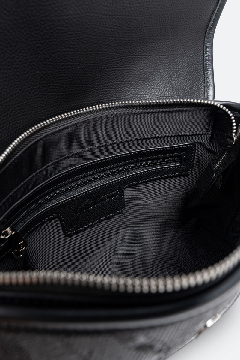 Borsa con patta Planetarium Engrave Nero