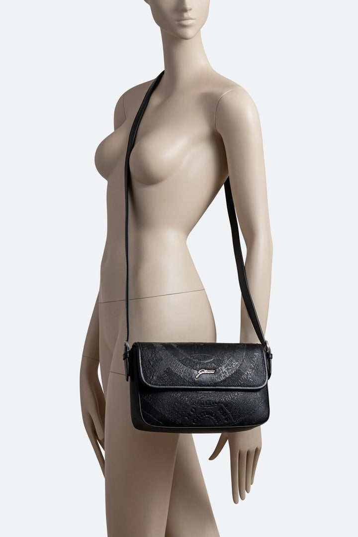 Borsa con patta Planetarium Engrave Nero