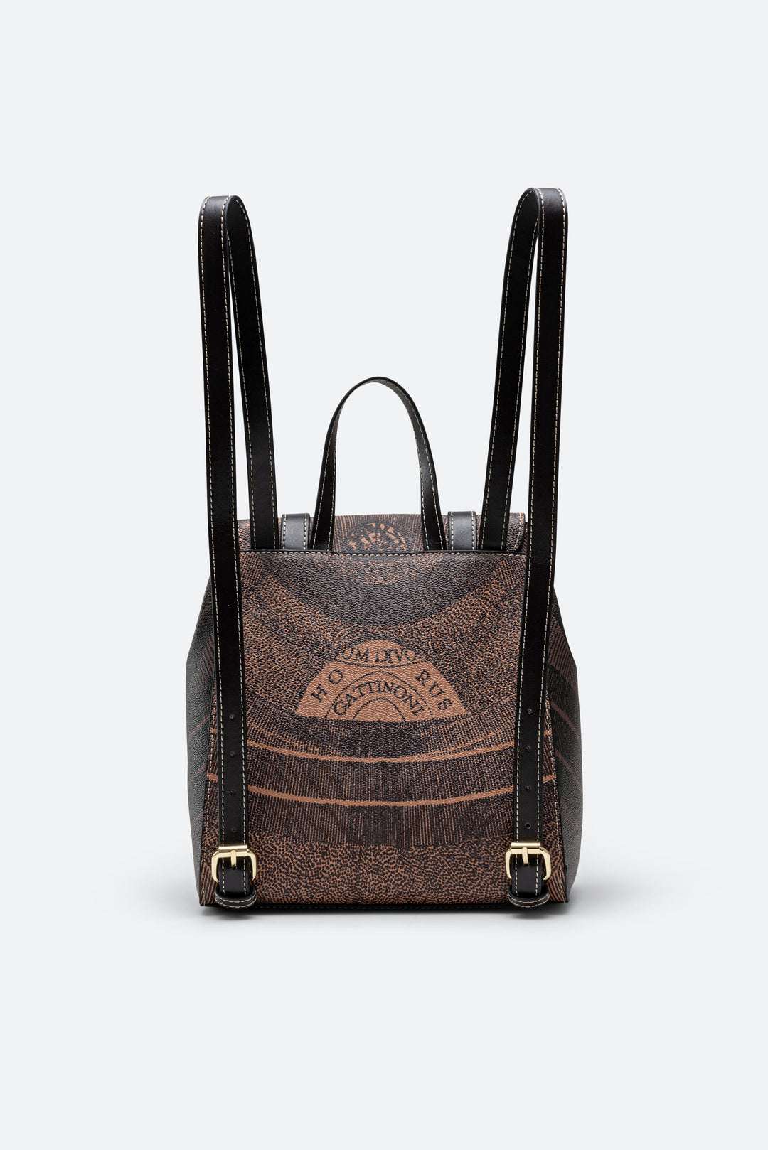 Zaino con Flap Planetarium Bicolor brown con Finitura in Pelle colore Nero