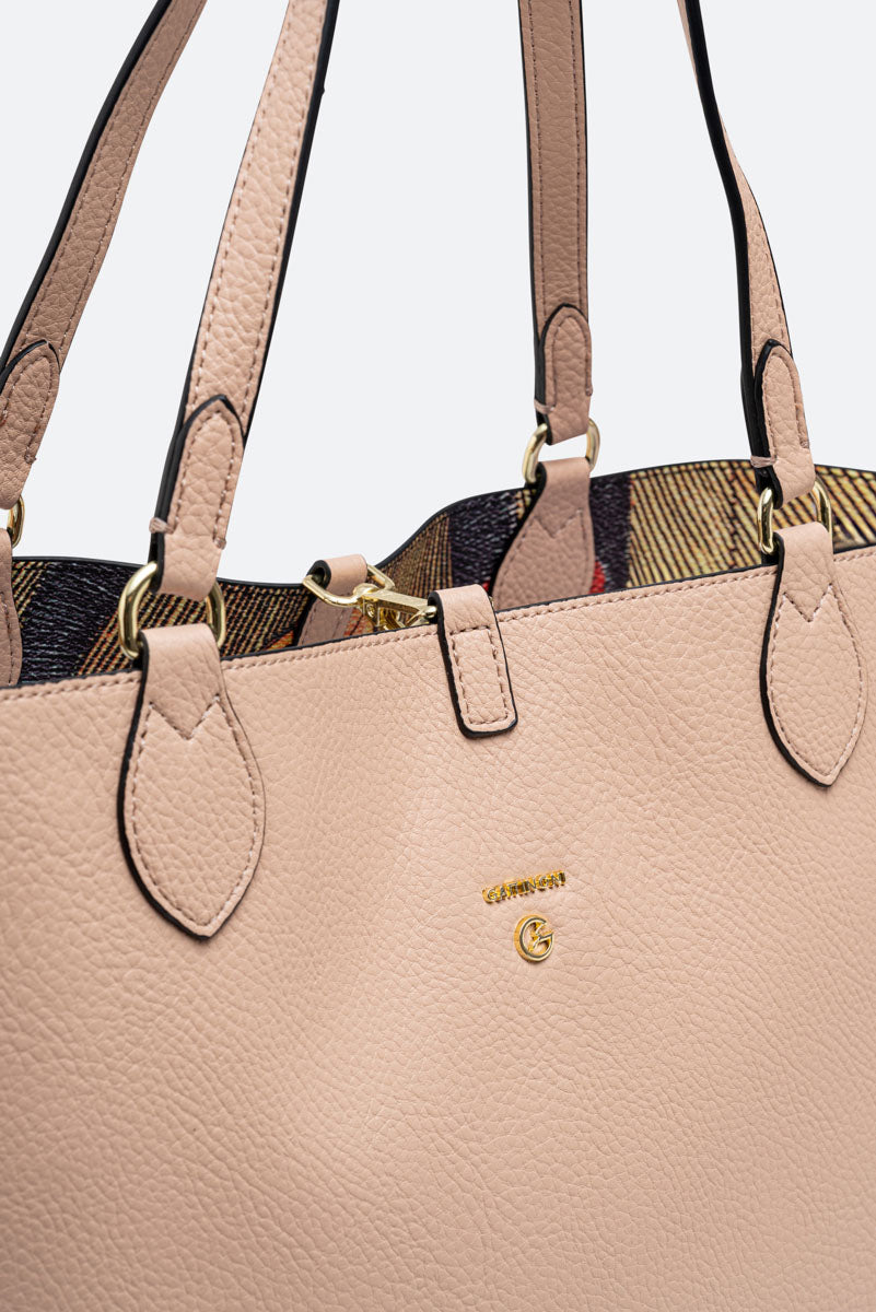 Planetarium Reversible Borsa A Spalla Alida Classic-Beige