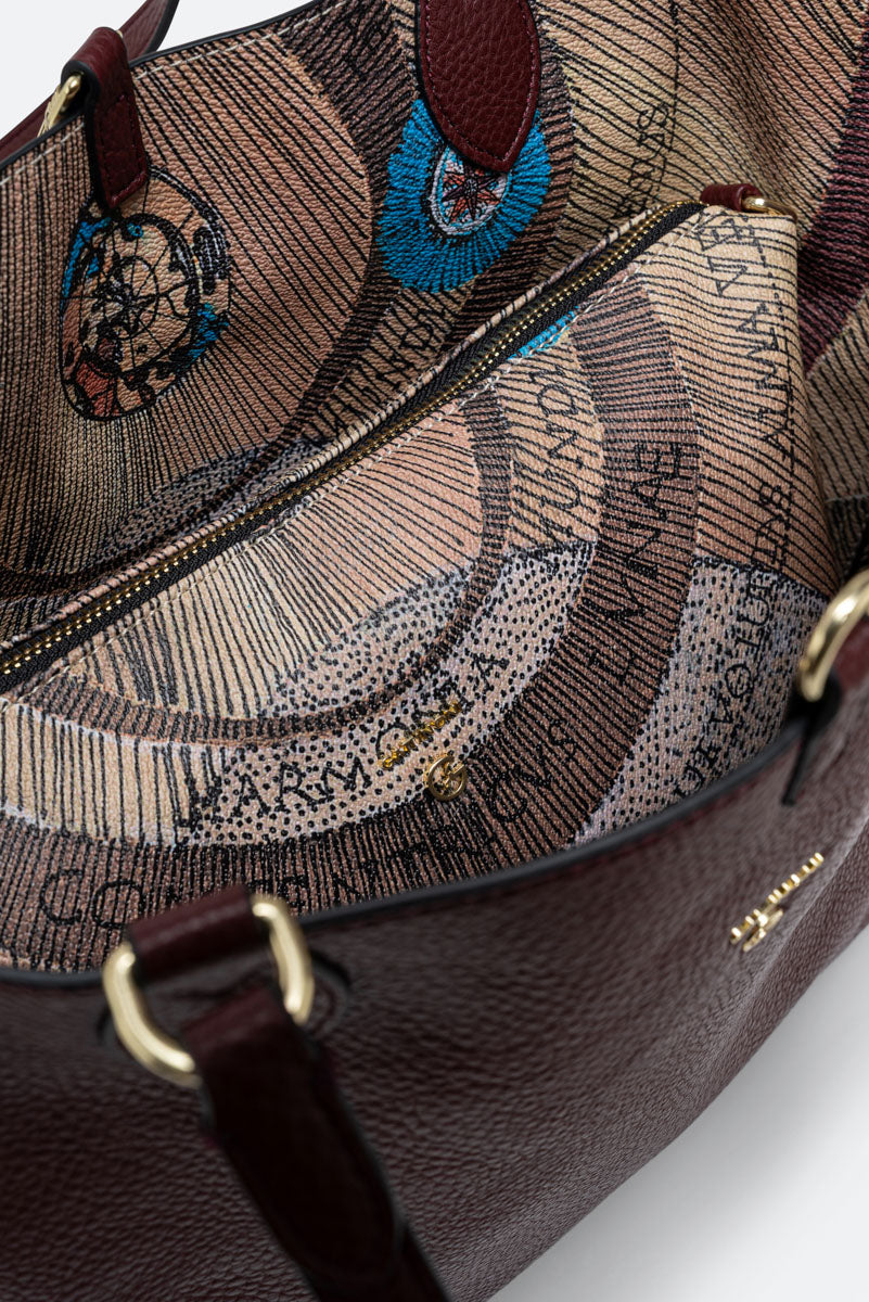 Borsa a spalla piccola Planetarium Reversible Vinaccia